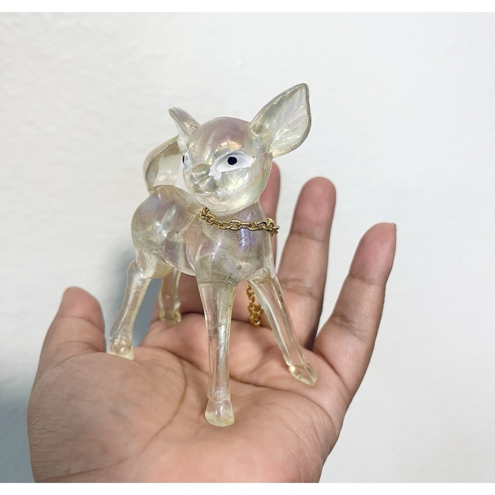 Vtg 1970's Lucite Plastic Doe Big Ear Deer Figurines-Hong Kong Christmas - Picture 3 of 4
